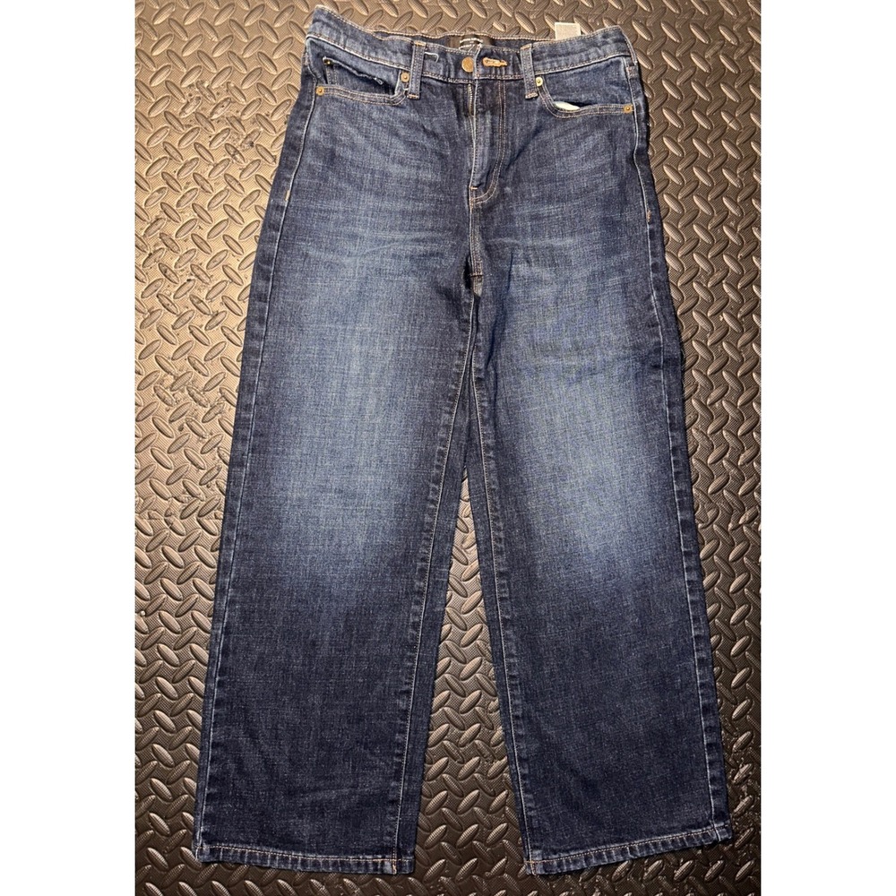 Banana Republic Straight High-Rise Ankle Jeans Dark Wash Blue Denim Size 27